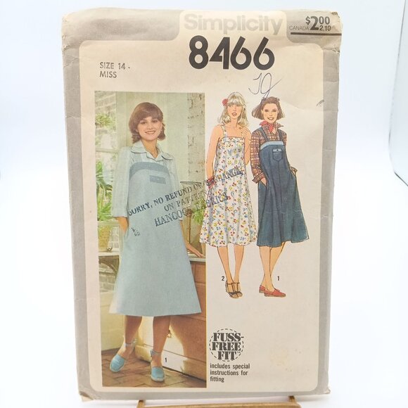 Vintage Sewing PATTERN Simplicity 8466, Fuss Free Fit 1977 Misses Sundress - Picture 1 of 2